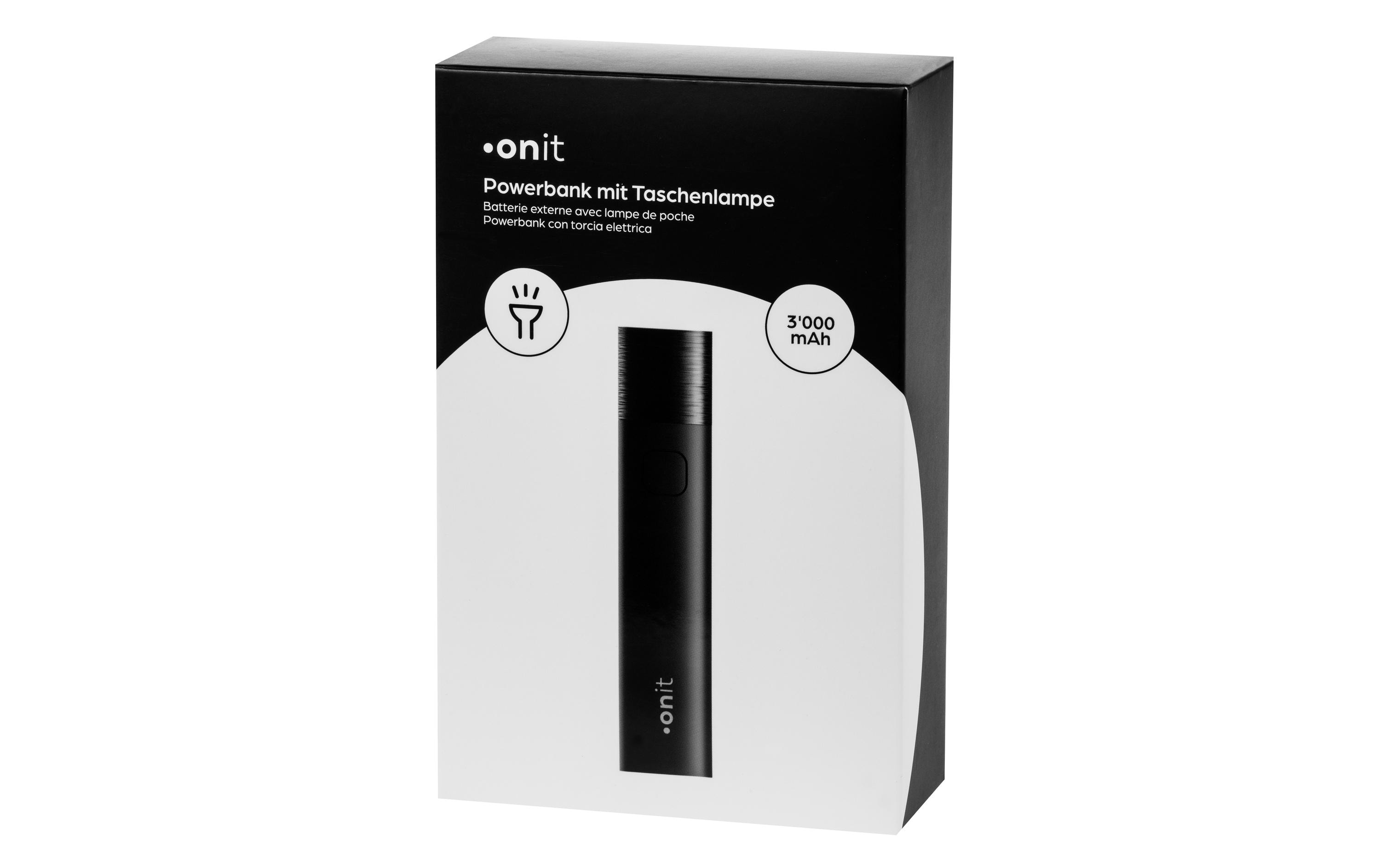 Powerbank Flash Mini 3000 mAhKleine Powerbank mit LED-Taschenlampe