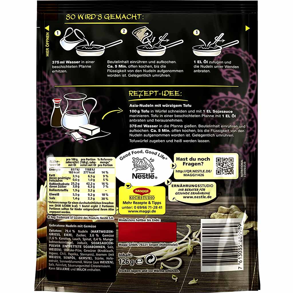 Maggi Magic Asia gebratene Nudeln Teriyaki 126g MHD:30.10.25