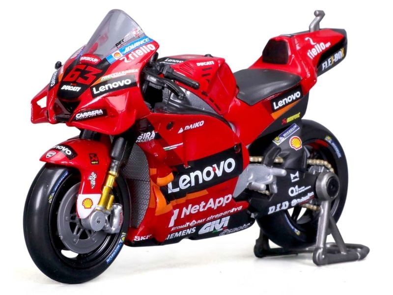 Maisto Motorrad MotoGP Ducati Lenovo #63 Bagnaia 2022 1:18 Sammlermodell im Massstab 1:18