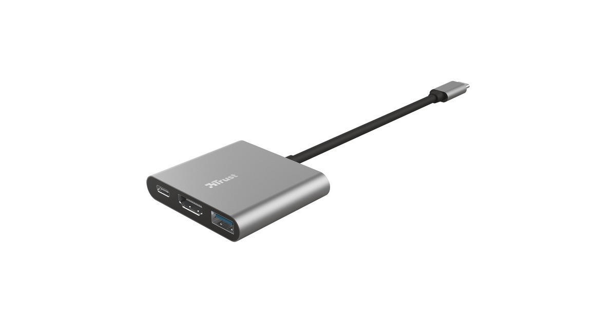 TrustDalyx 3-in-1 Multiport USB-C Adapter  (Aluminium)