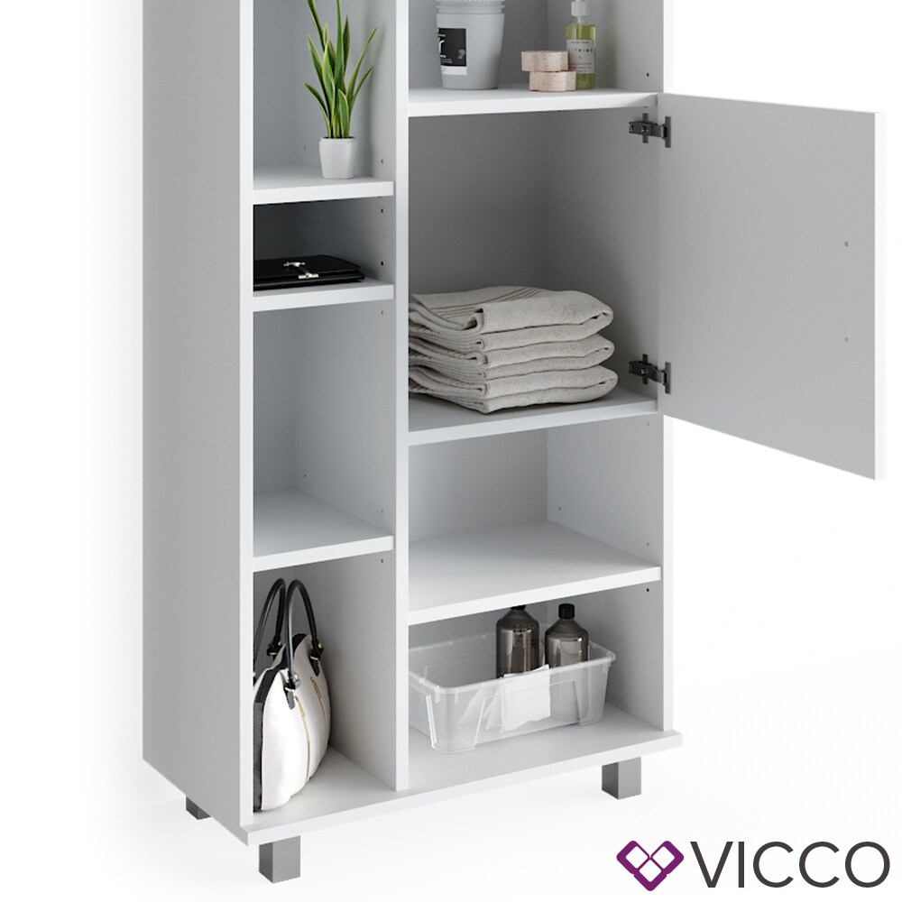 VICCO Badmöbel Set ILIAS Weiß Bad Spiegel Kommode Unterschrank Badschrank