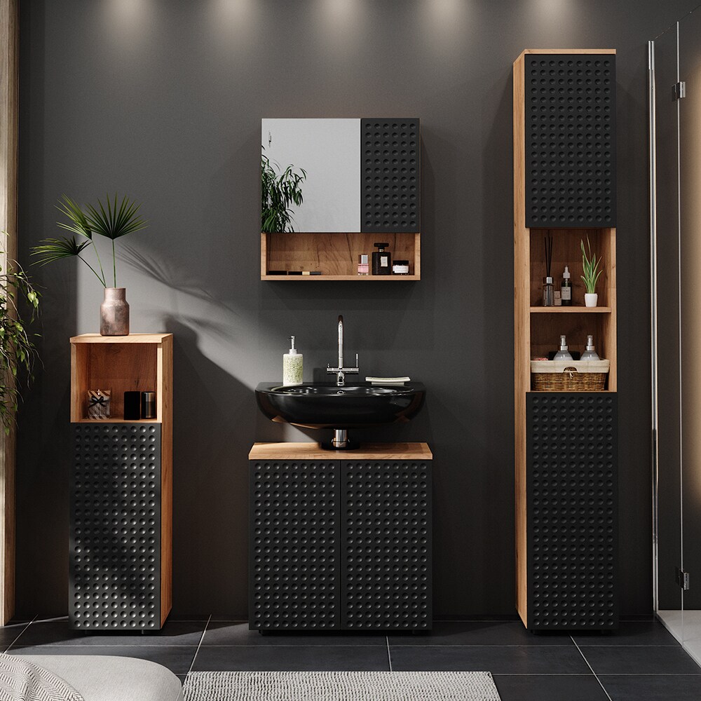 Vicco Midischrank Irma Eiche Anthrazit 30 x 95 cm Badezimmer