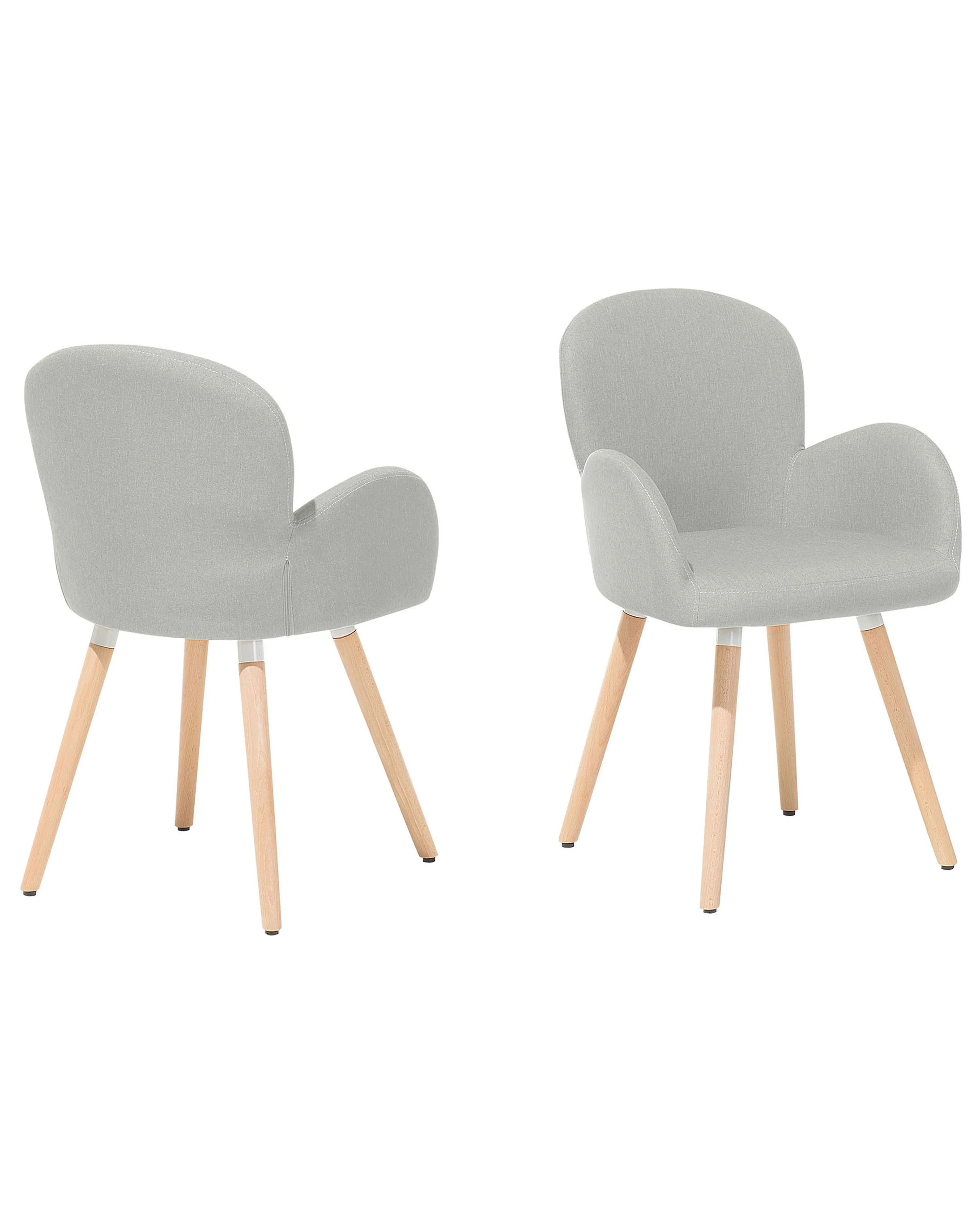 Set van 2 eetkamerstoelen BROOKVILLE Stof Lichtgrijs