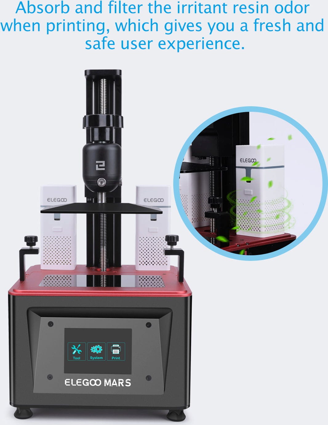 Elegoo  Mini Luftreiniger, 2 Stk    Mit Aktivkohlefilter