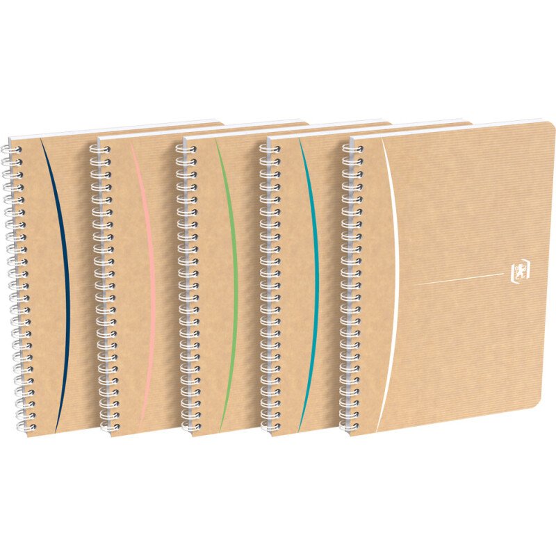 Cahier Oxford touareg integrale 148 x 210 mm 180 pages recycle ligne 7 mm assorti