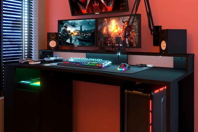 Parisot Kinderschreibtisch »Gaming« Gamingtisch, Jugendschreibtisch, Schreibtisch, inkl. LED Beleuchtung