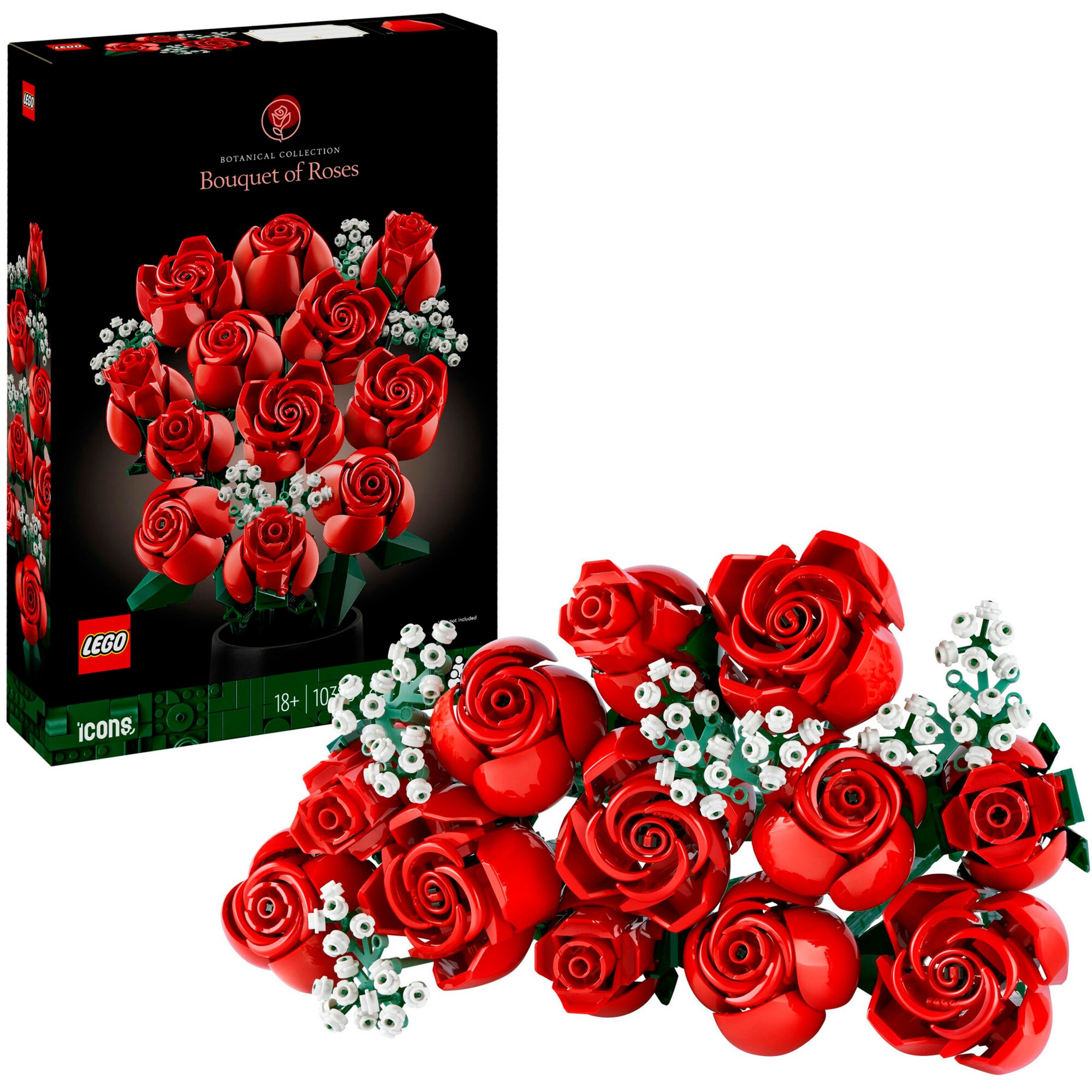 LEGO Konstruktionsspielzeug Icons Rosenstrauß