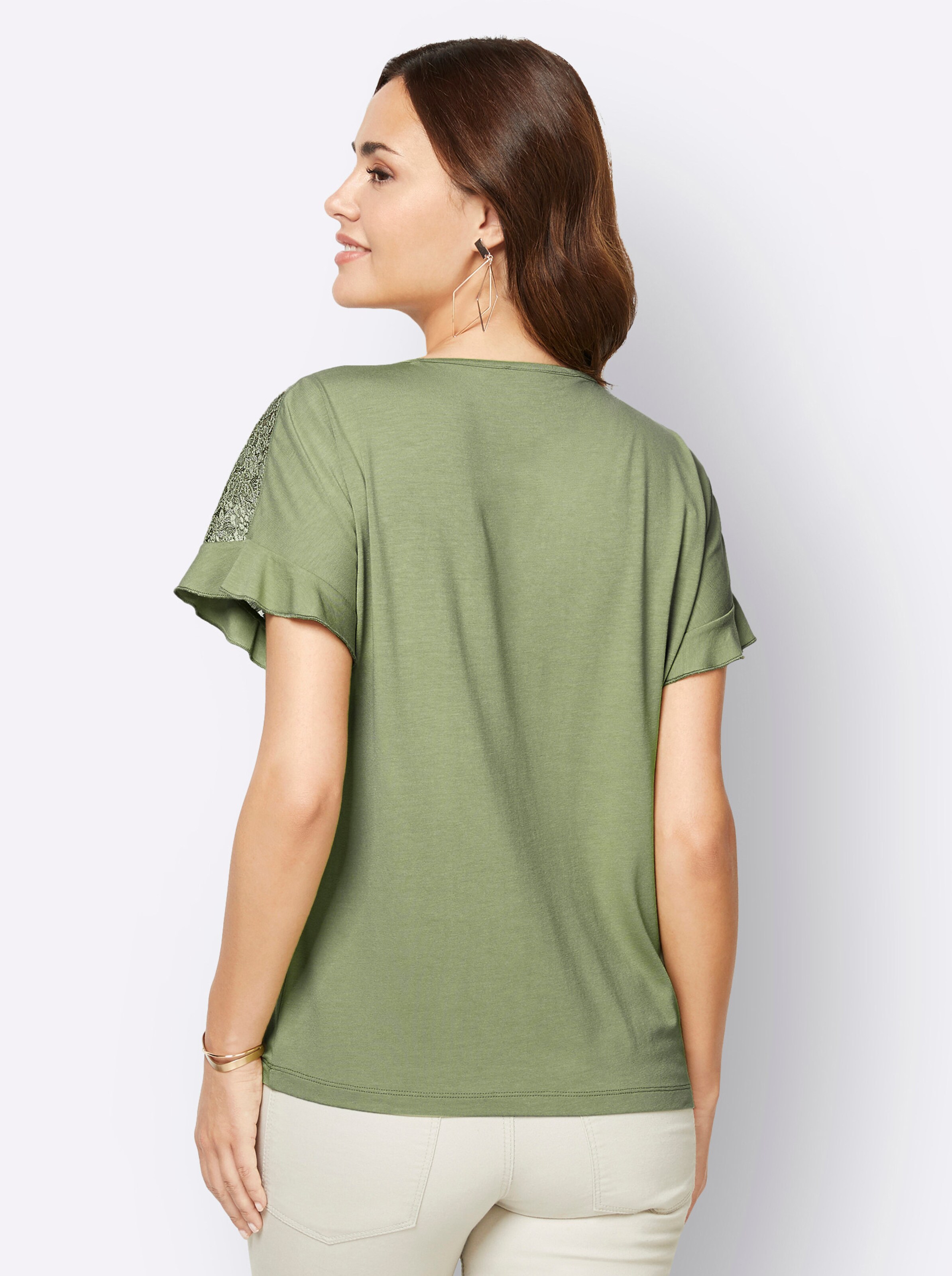 Kurzarmshirt in schilf