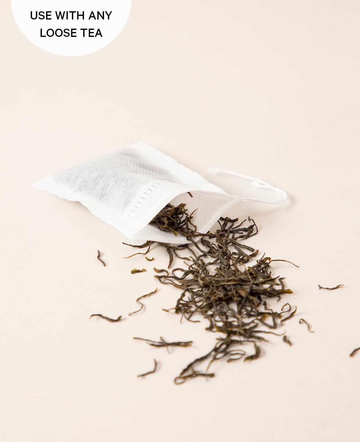 (100er Set) Teebeutel zum Selbstbefüllen DIY Filterbeutel für Losen Tee mit Kordelzug - Weiss