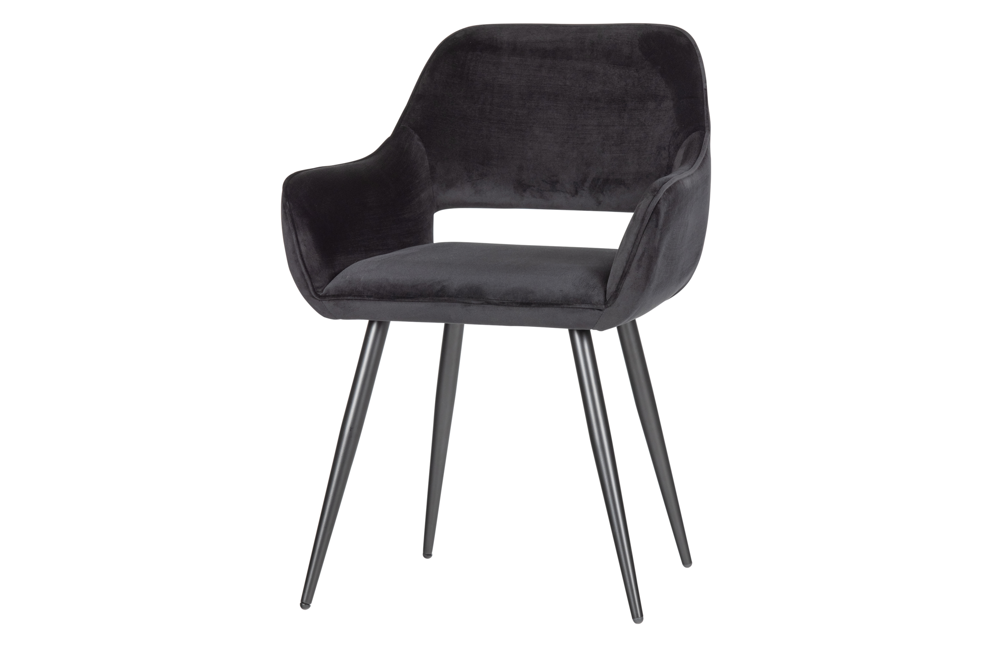 WOOOD stoel Jelle (set van 2) Fluweel Zwart - 2 stuks