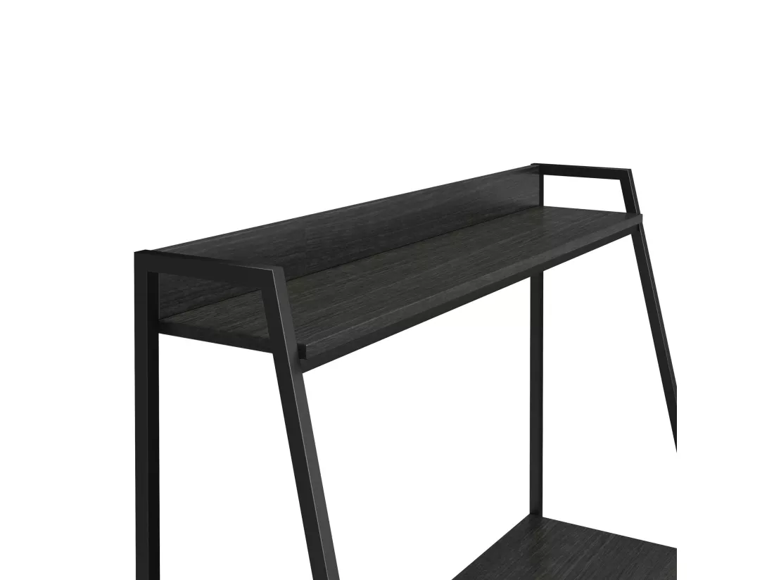 Bushwick | Bureau en panneaux de particules chêne noir et structure en métal noir