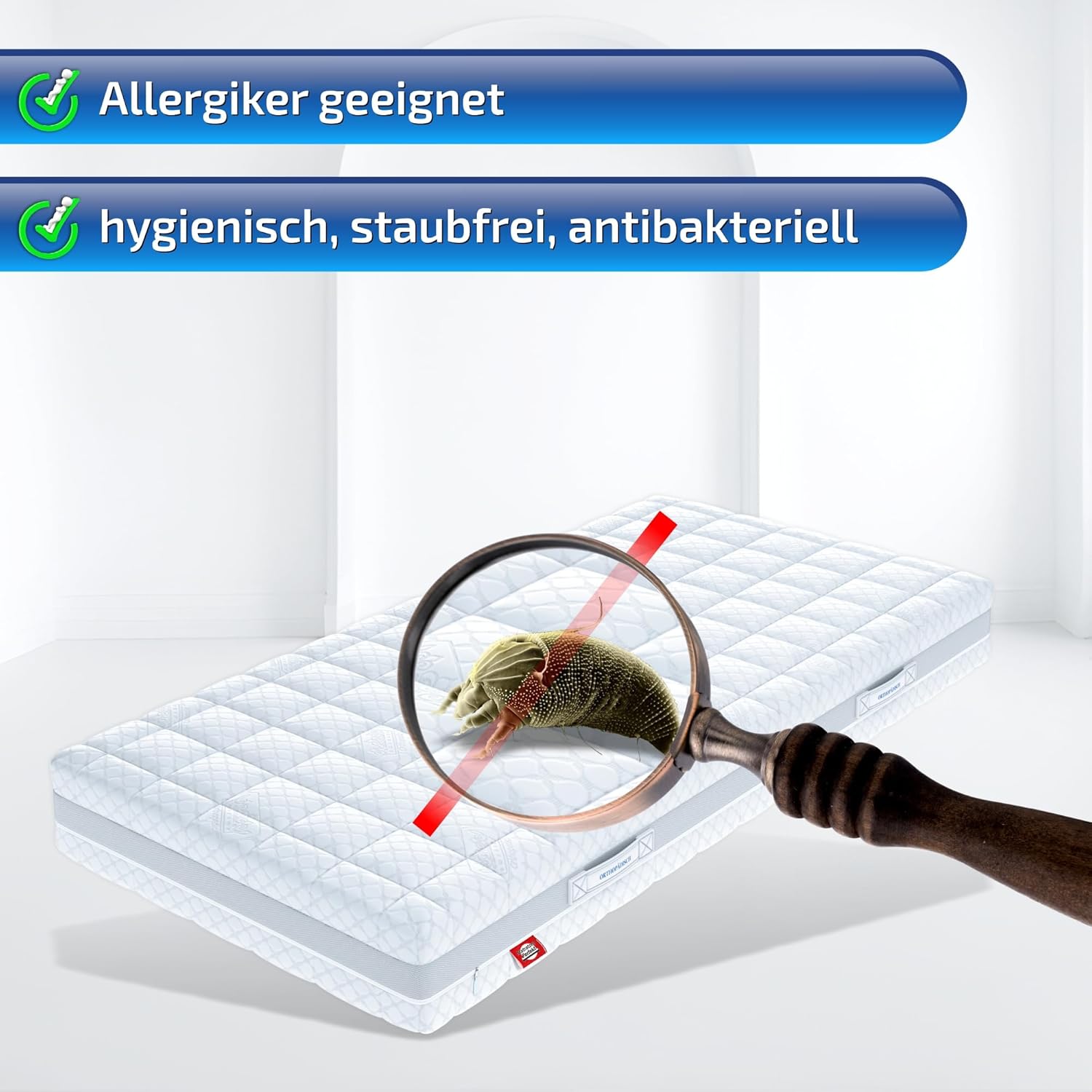 Matratzen Perfekt 9-Zonen Taschenfederkern Hamburg Deluxe 180 x 200 cm Härtegrad H4 Höhe 23 cm hoher Punktelastizität waschbarer Bezug (60°C)