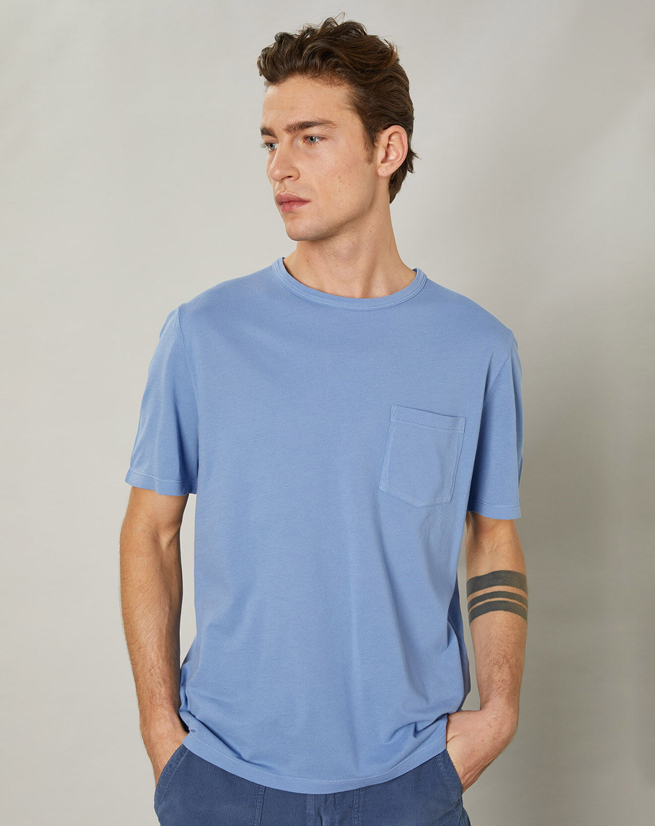Hartford T-Shirt piqué Pocket chambray