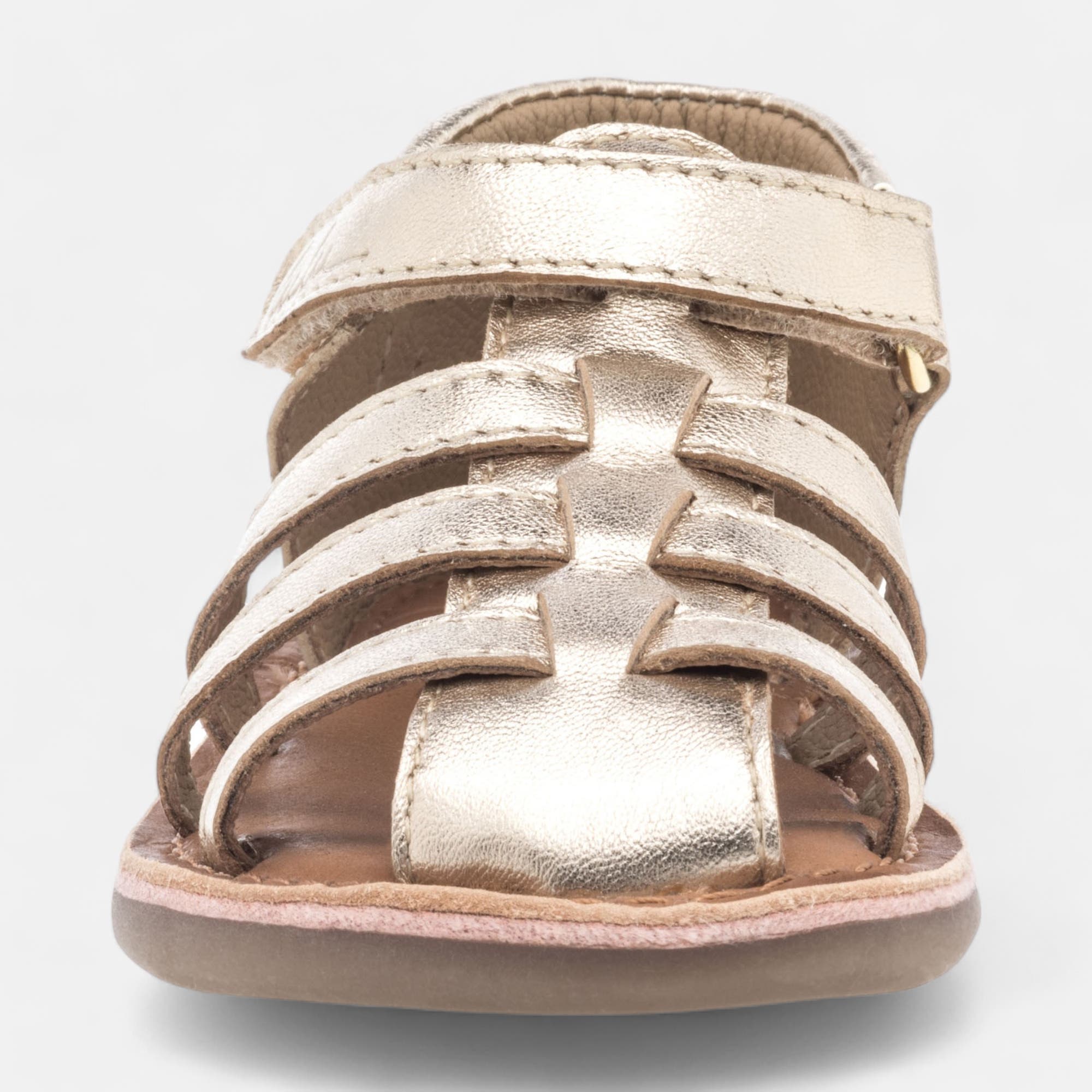 Nu-pieds Bébé fille en cuir or