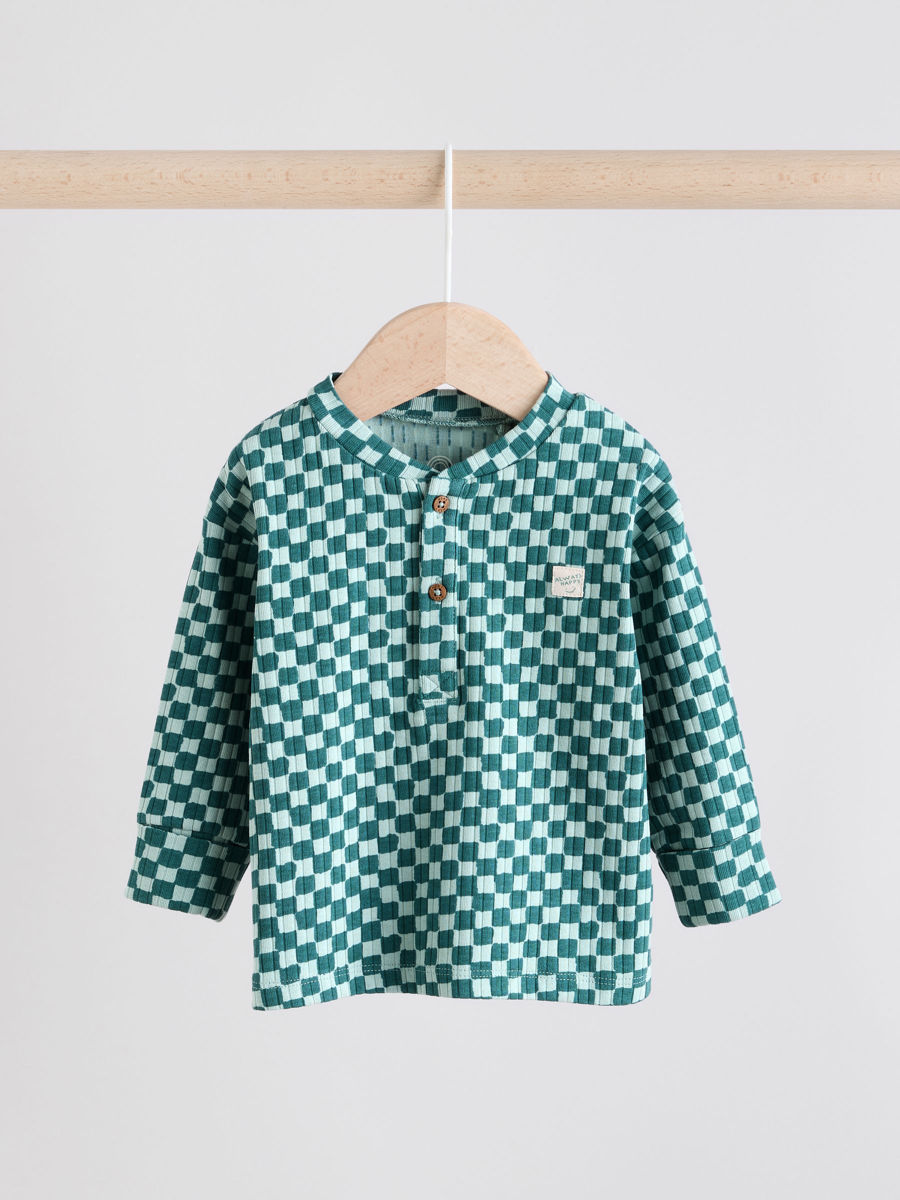 Groen met dambordprint - Top en Leggings 2 -delige Babyset (0mnd-3jr)