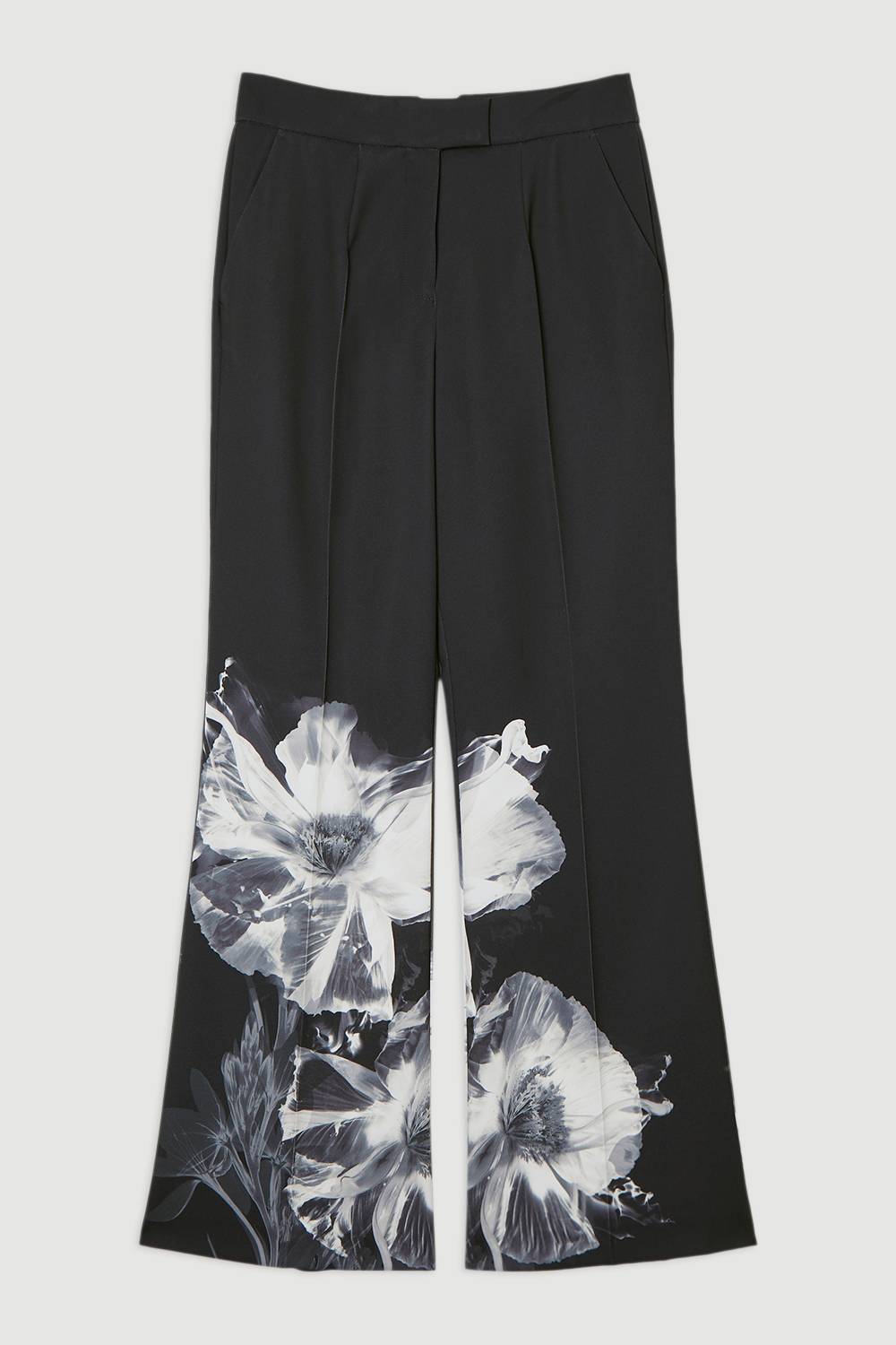 KarenMillen Pantalon à jambe large en crépe taillé sur mesure avec motif floral orné