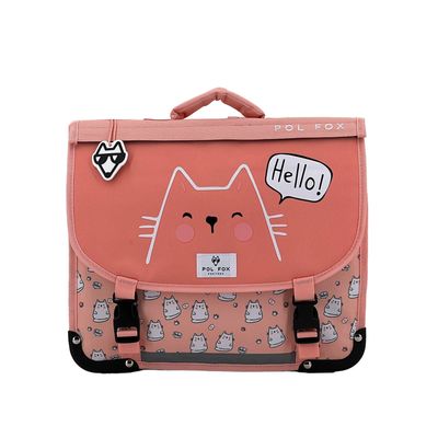 Cartable réversible Hello 35 cm - 1 compartiment - chat - Pol Fox