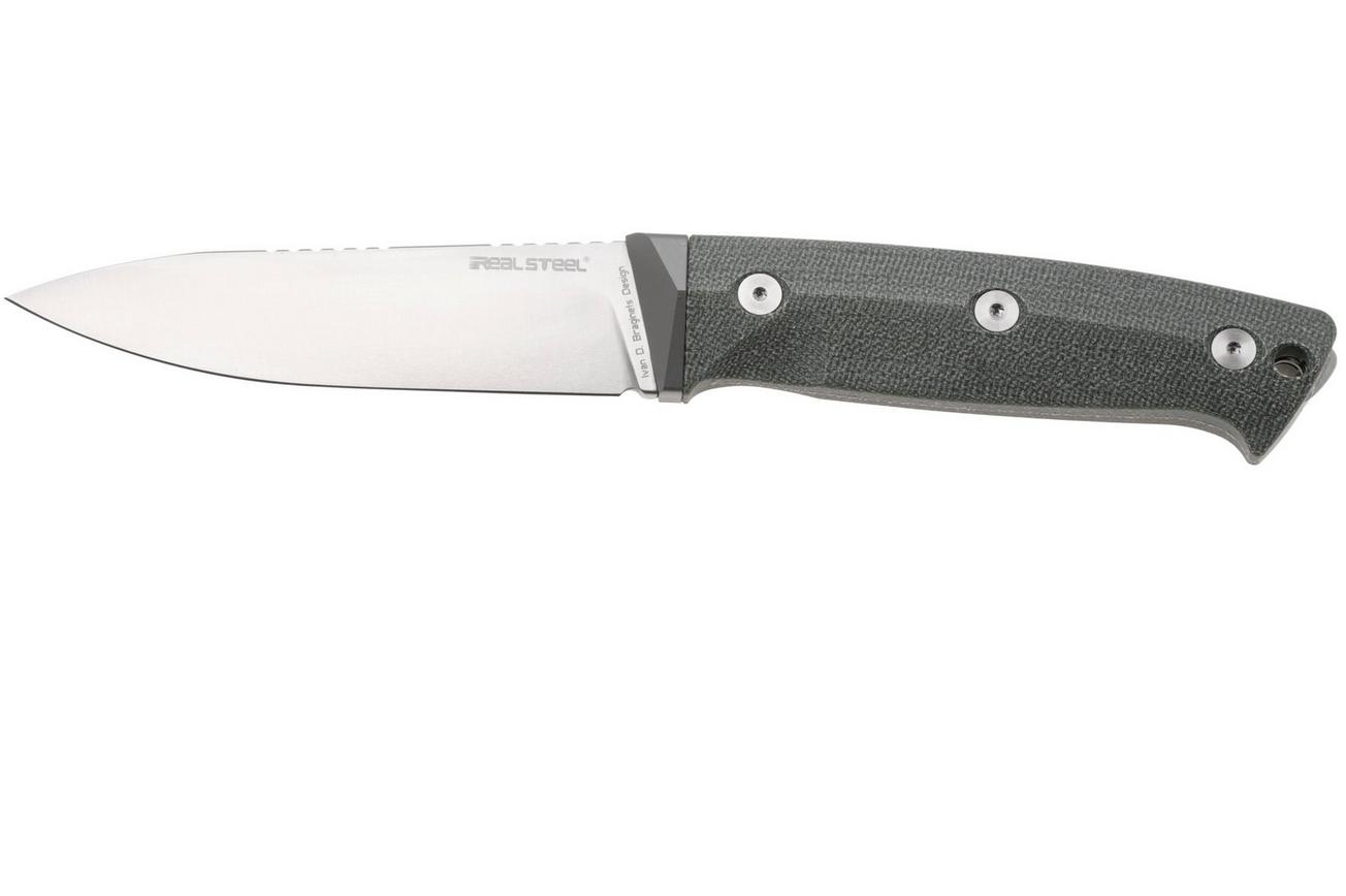 Real Steel Black Thorn 3621GM, Satin K110, Green Micarta vaststaand mes, Ivan Braginets design