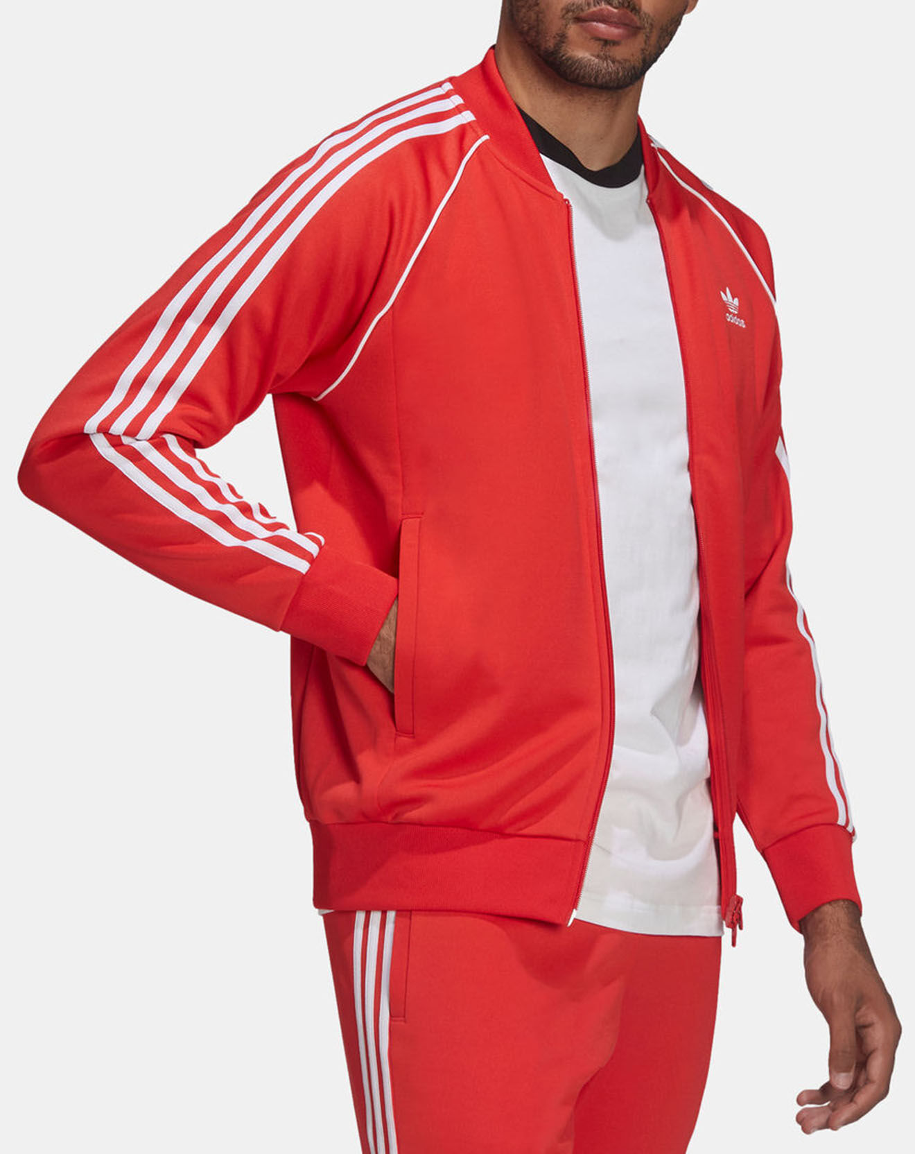 Adidas Sweat zippé rouge