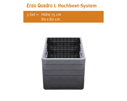 Klassieke verhoogde tuinbak GARANTIA ERGO Quadro Module L 80 x 80 x 25 cm hout