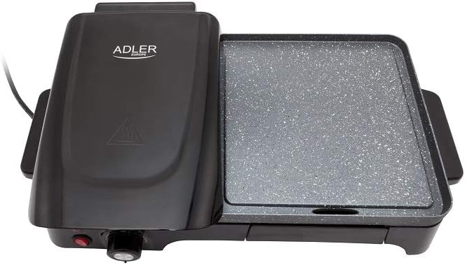 Grille viande & plancha électrique de table 2 en 1 2200W noir Adler