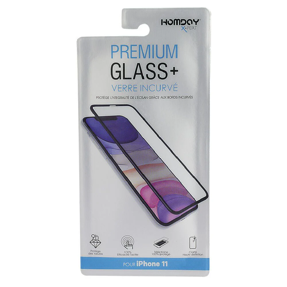 Verre trempé incurvé pour Iphone 11 transparent