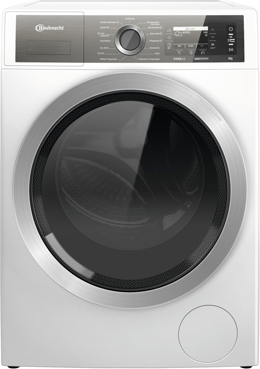 Bauknecht B7X 89 SILENCE DE Waschmaschine/Gentle-Power/Die leiseste Bauknecht Waschmaschine/A -30%/ Steam-Hygiene,-Refresh,-Finish/Volle Ladung 45Min./ Direct Drive-Motor/Vollwasserschutz