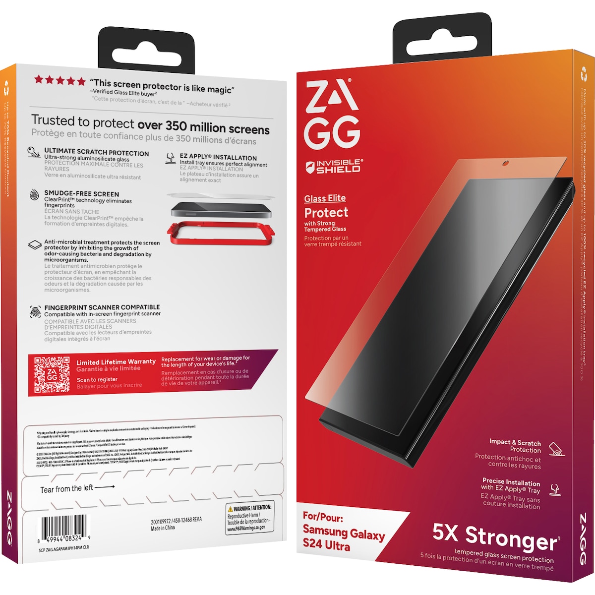 Zagg Glass Elite Samsung Galaxy S24 Ultra skjermbeskytter