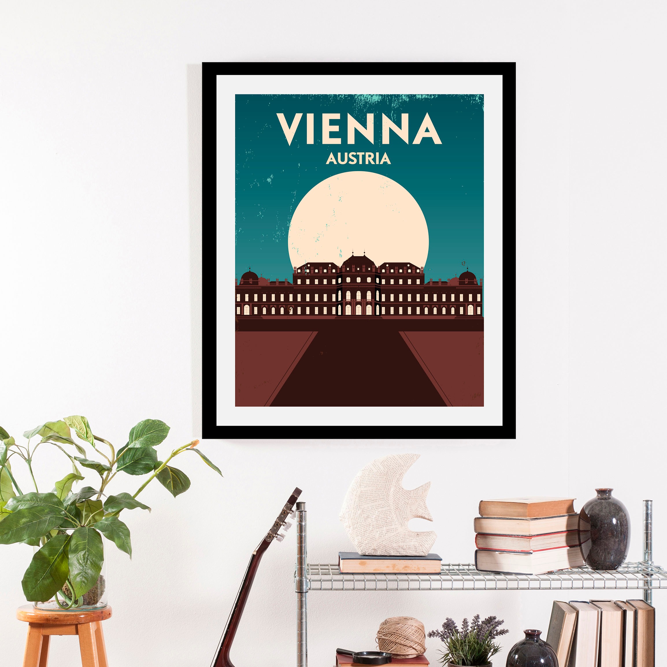 queence Bild »Vienna« Gebäude | Schriftzug | Schriftzüge | Stadt | Städte | Österreich 1 Stk. tlg. gerahmt