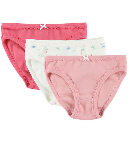 Petit Bateau Slips - 5er-Pack - Rosa/Weiß/Grün