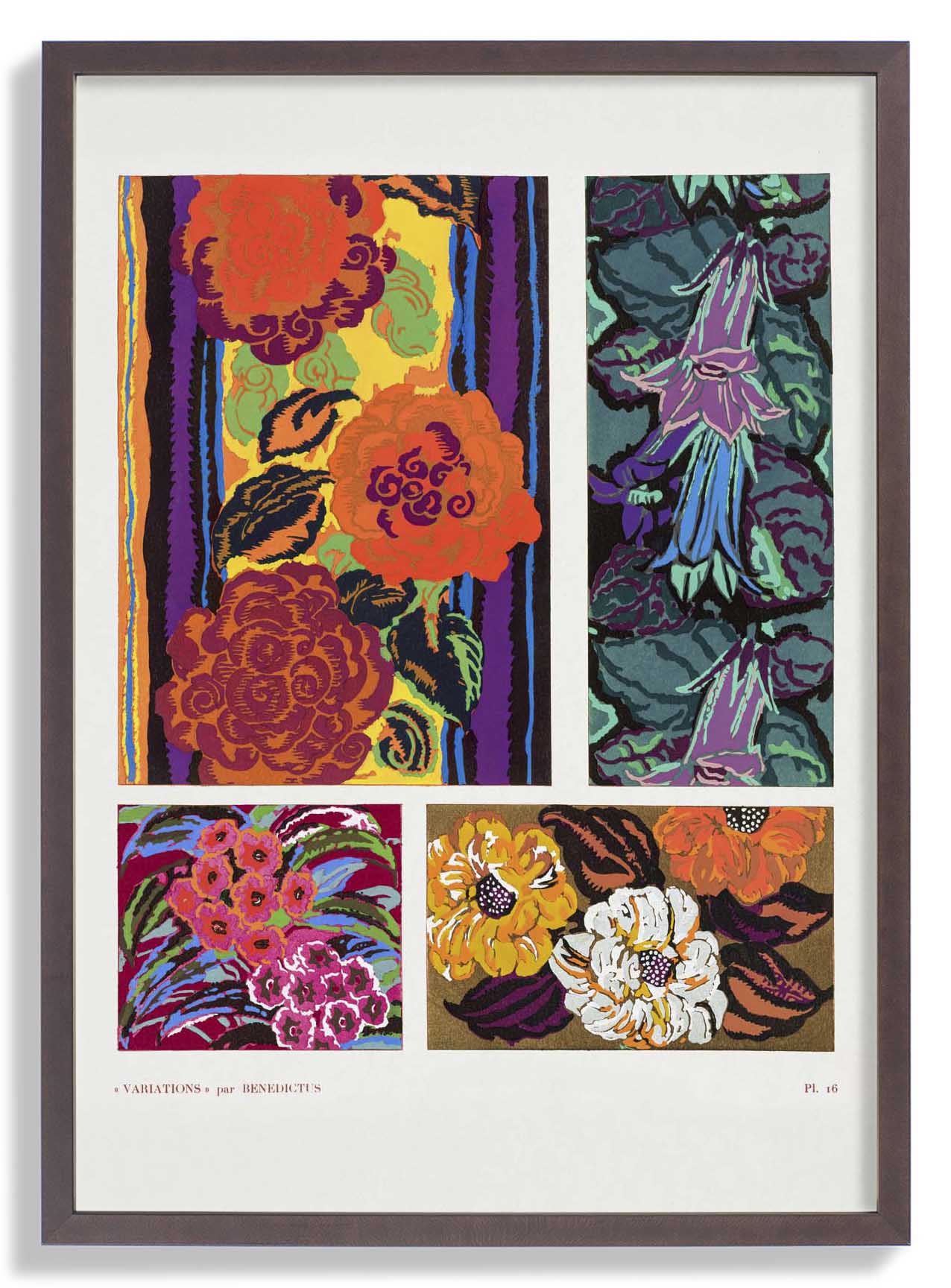 Vintage Florales Art-Déco-Muster, Variation 16 von Édouard Bénédictus