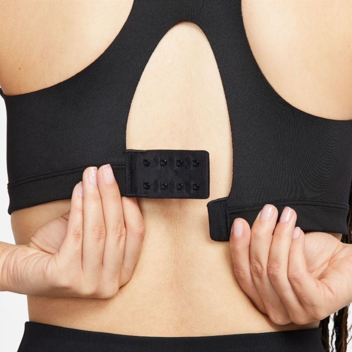 Nike Dame BH Dri-Fit Alpha Zip-Front Bra Sort