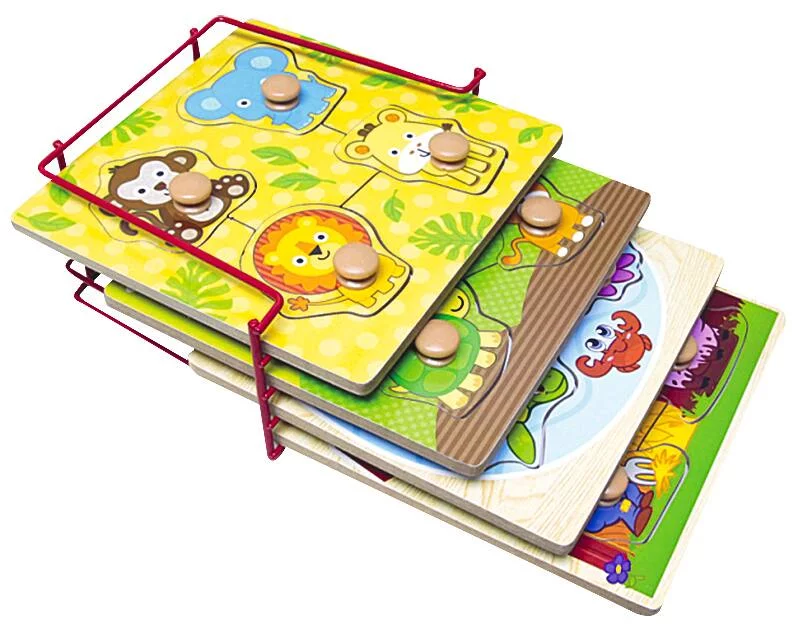PUZZLES EN BOIS 4 PIECES BEBES ANIMAUX