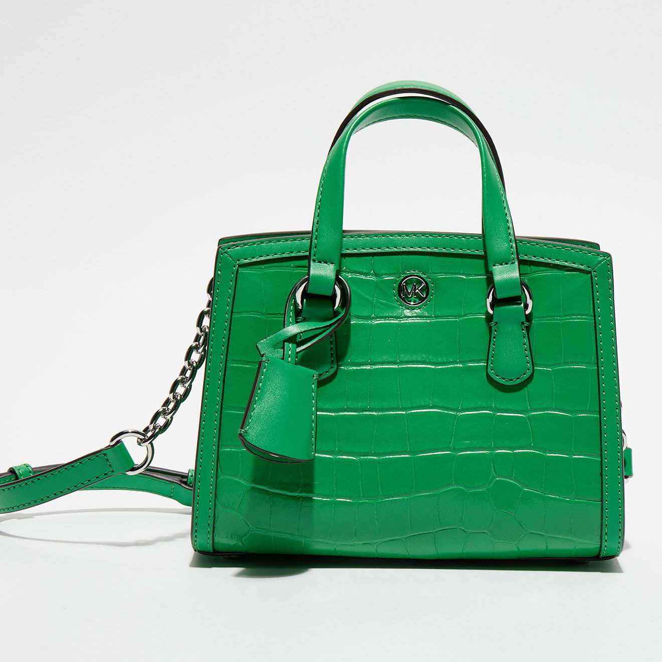 Michael Kors Sac à main en Cuir Chantal effet Croco vert - 20.5x15.5x9.5 cm