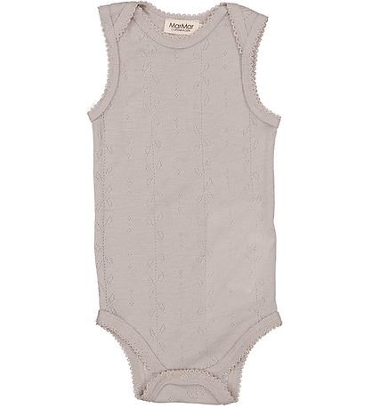 MarMar Body ohne Ärmel - Wolle - Pointelle - Bini - Soft Dove