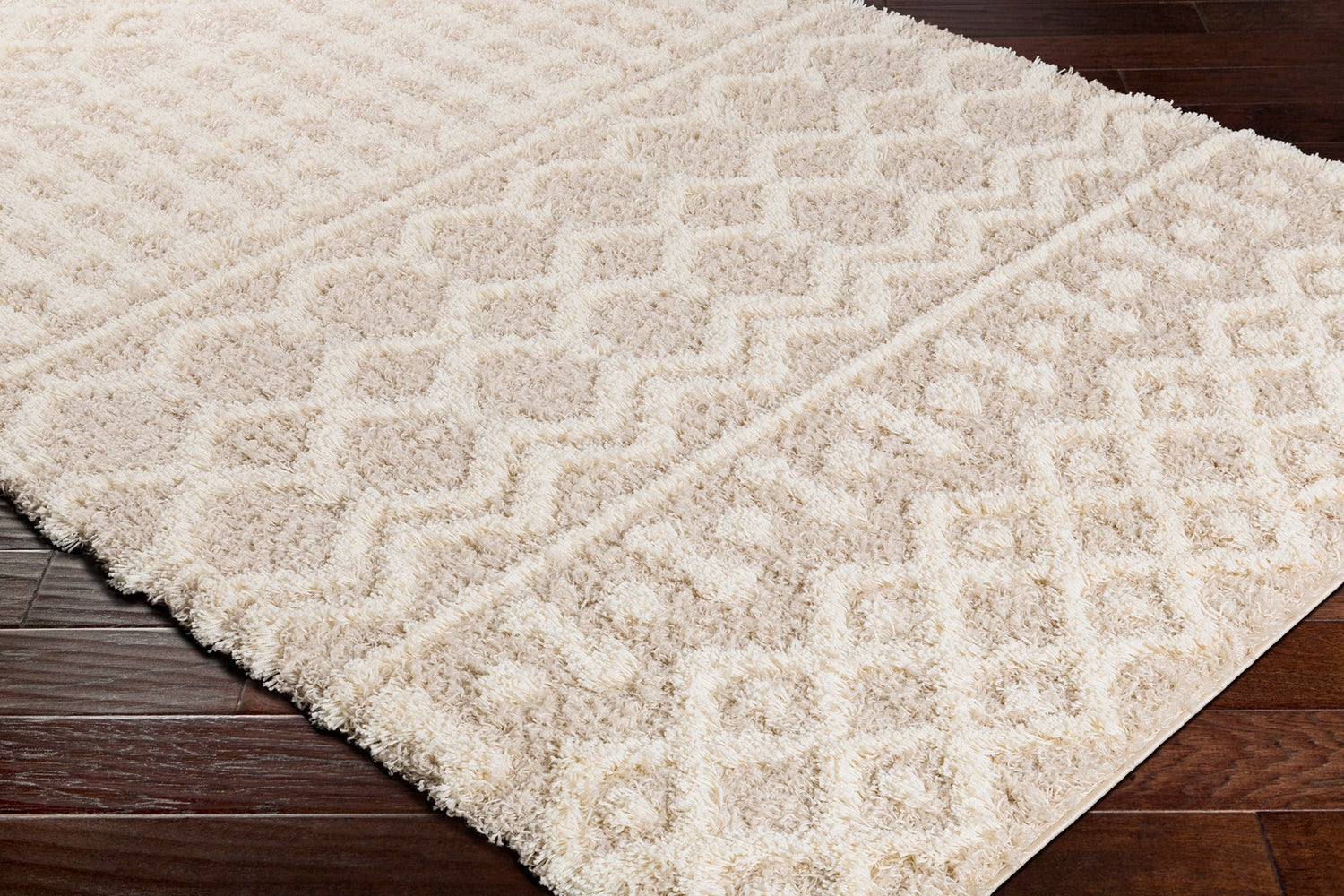 Shaggy Boho Halvloerkleed Ivoor/Beige 80x220 cm NOUR