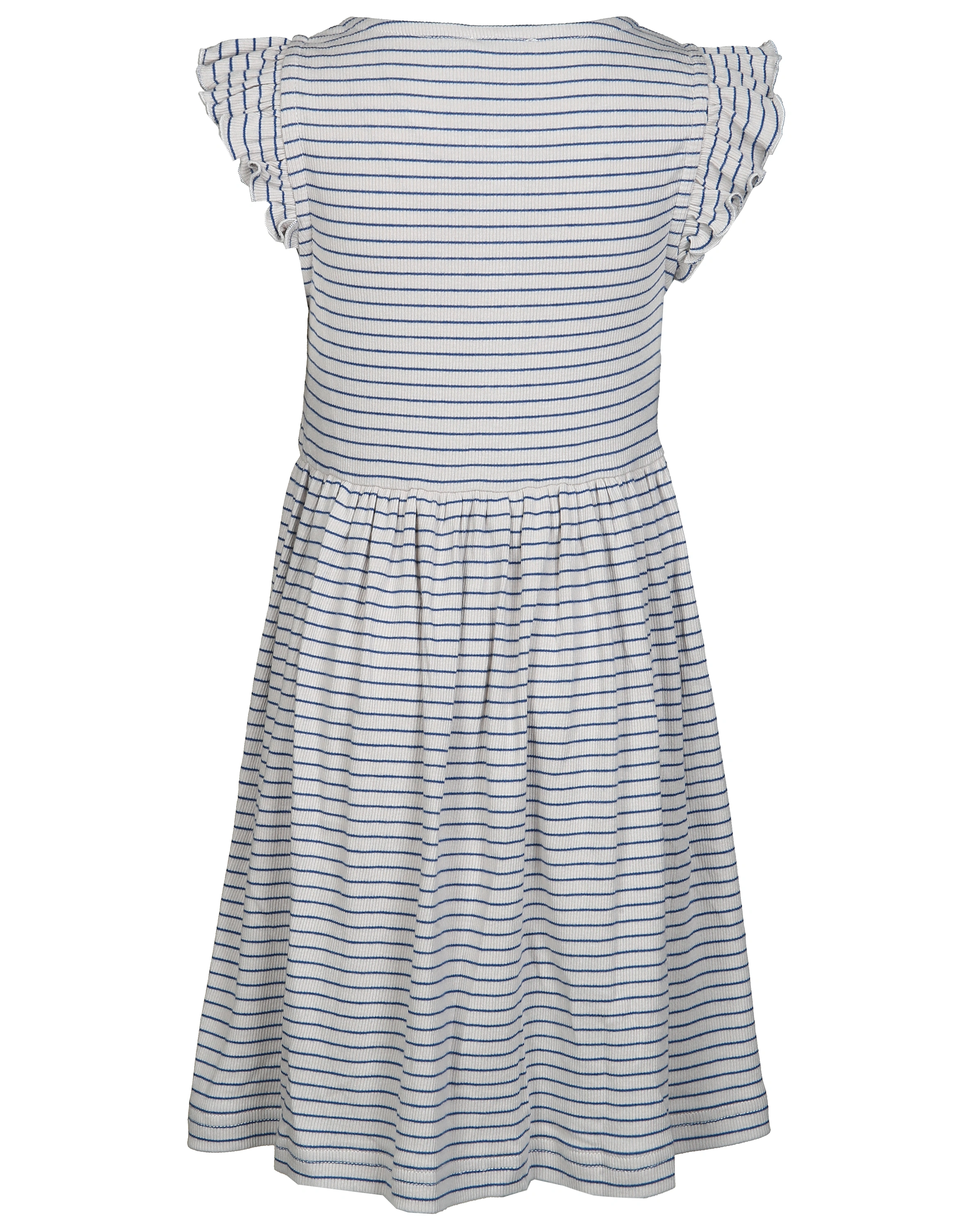 Kurzarmkleid DOVA FRILL STRIPE in space blue