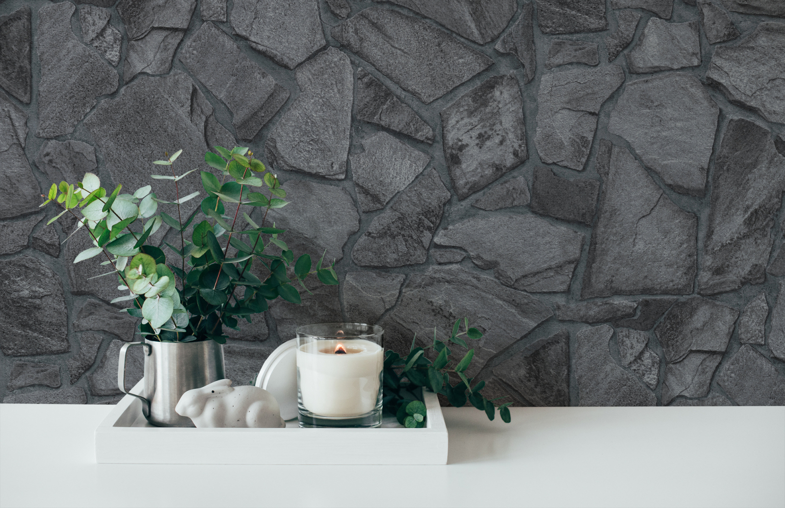 A.S. Creation Vliestapete BRICKS & STONES - schwarz-anthrazit - Steinoptik - 10 Meter