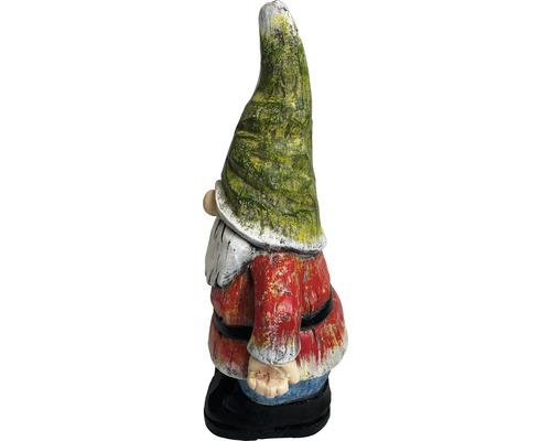 Tuinfiguur, decoratief figuur, Lafiora kabouter met lantaarn, 29 x 22,5 x 55 cm, rood