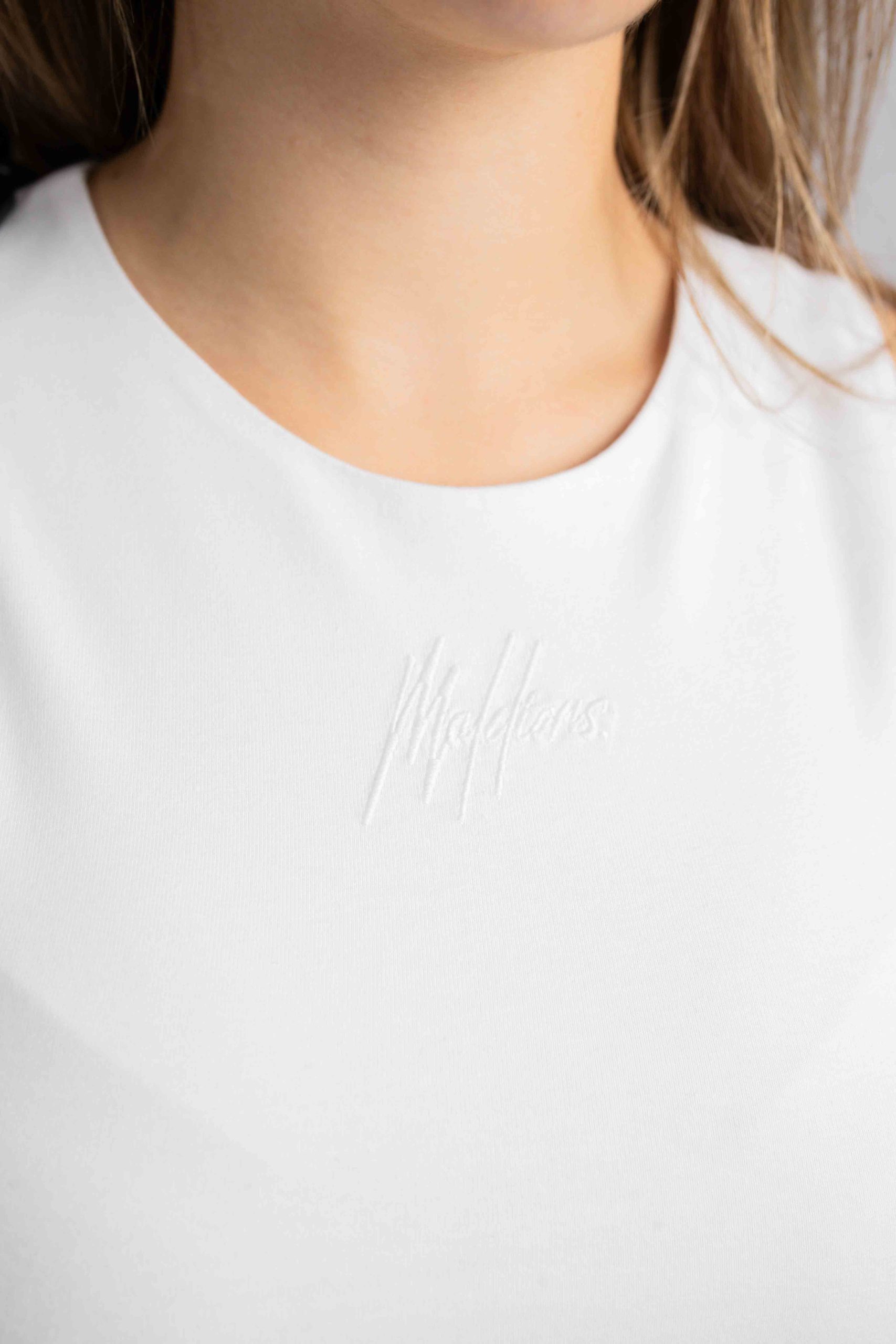 Malelions Signature Crop Top Dames Wit
