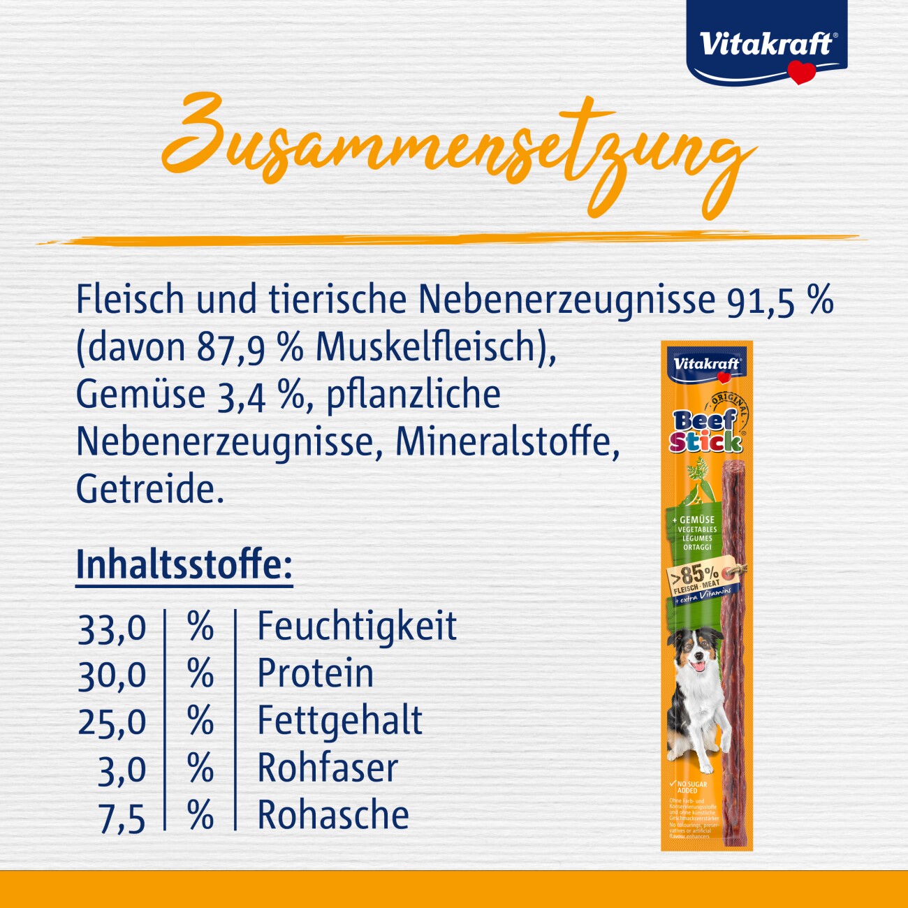 Vitakraft Beef-Stick 50x12g Obst und Gemüse