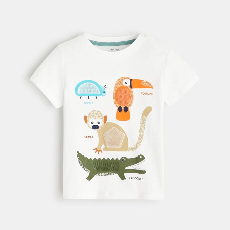 T-shirt imagier blanc bébé garçon Blanc