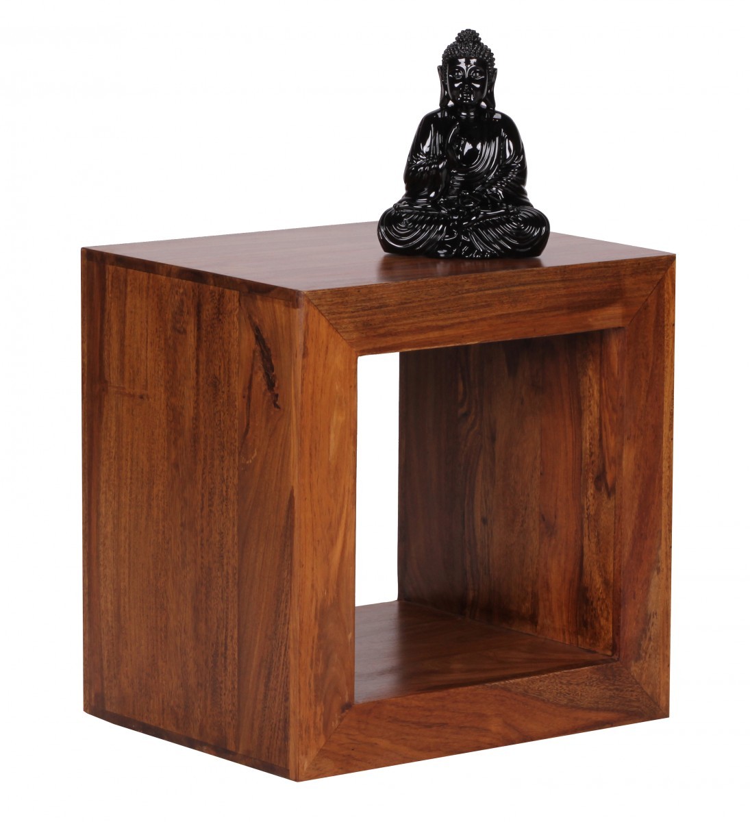Standregal Cube - braun gebeizt - Sheesham massiv