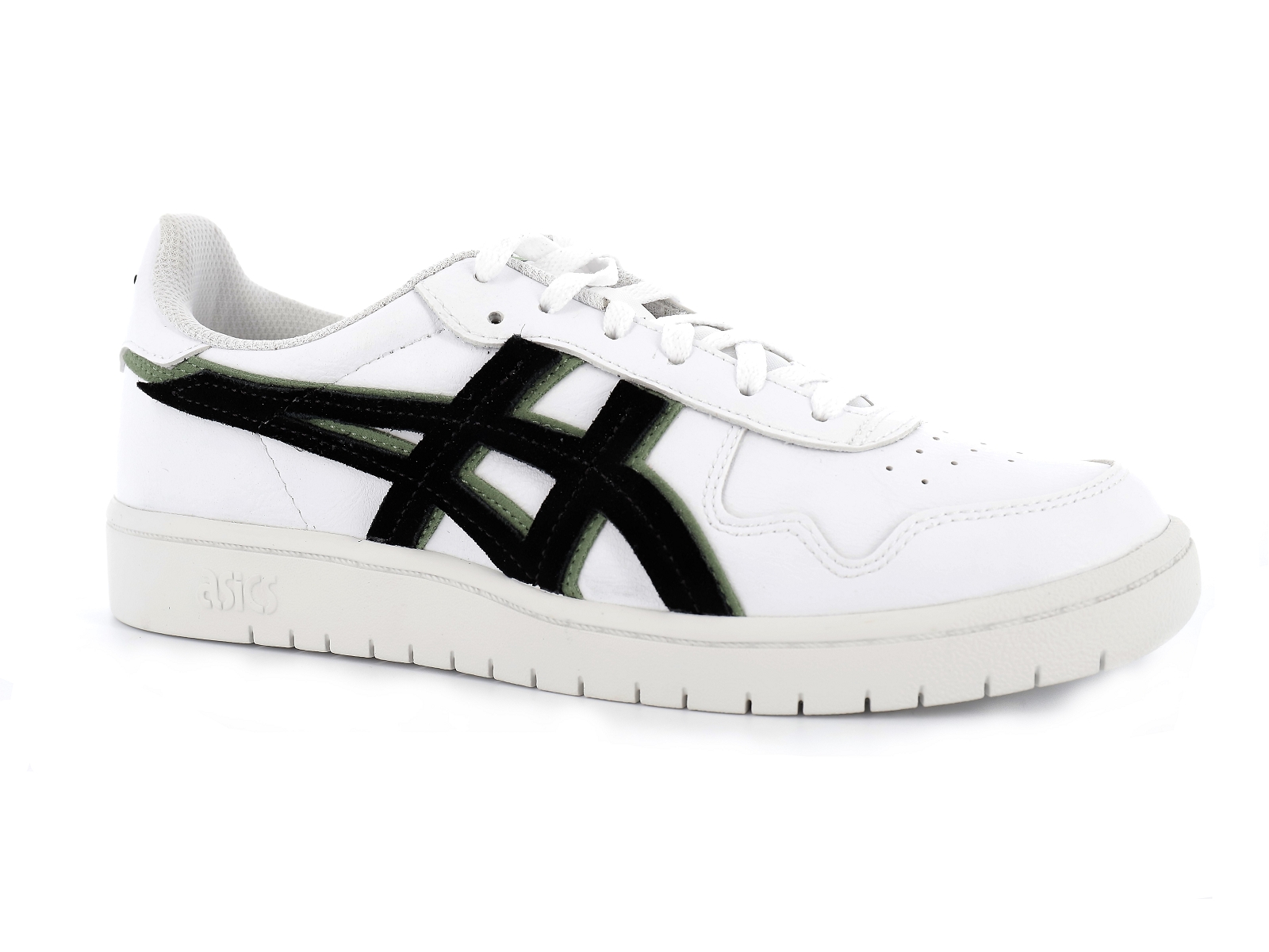 Asics-1201A381 Cuir Blanc Vert
