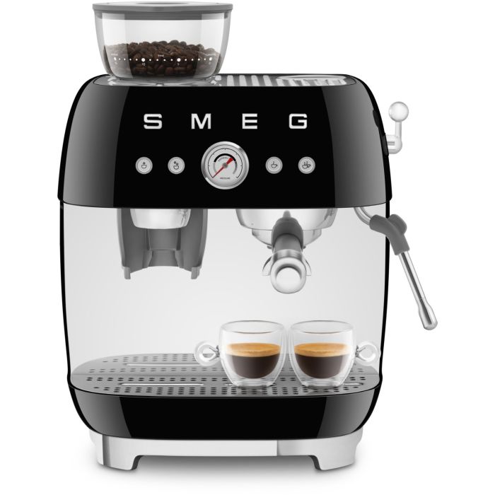 SMEG Espressomaschine mit Mahlwerk 50's Style EGF03BLEU Schwarz
