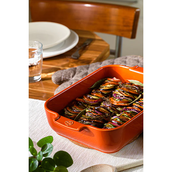 Plat rectangulaire céramique terracotta 32 cm Peugeot