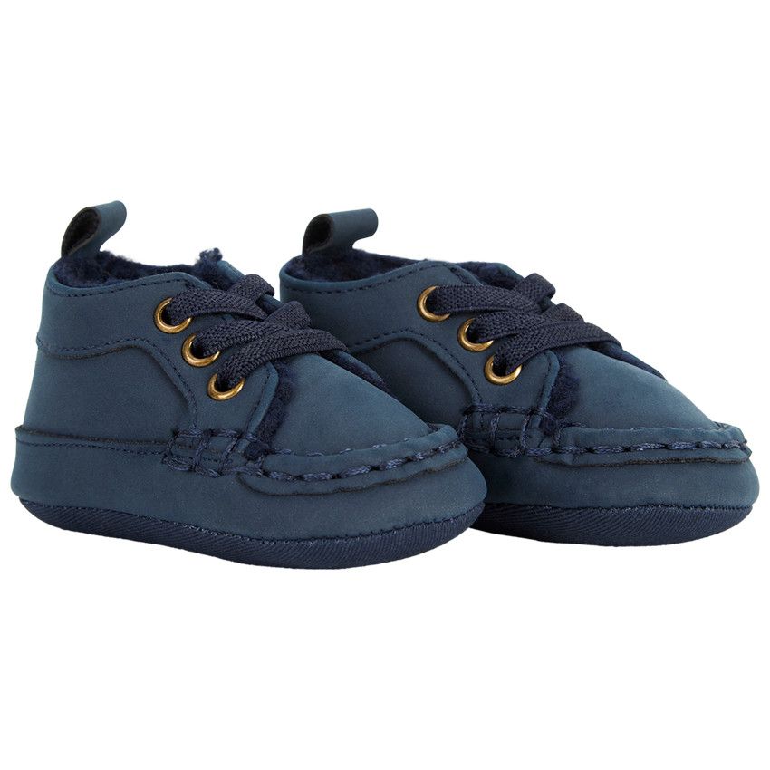 Botillons à lacets élastiques pour bébé garçon - Bleu marine