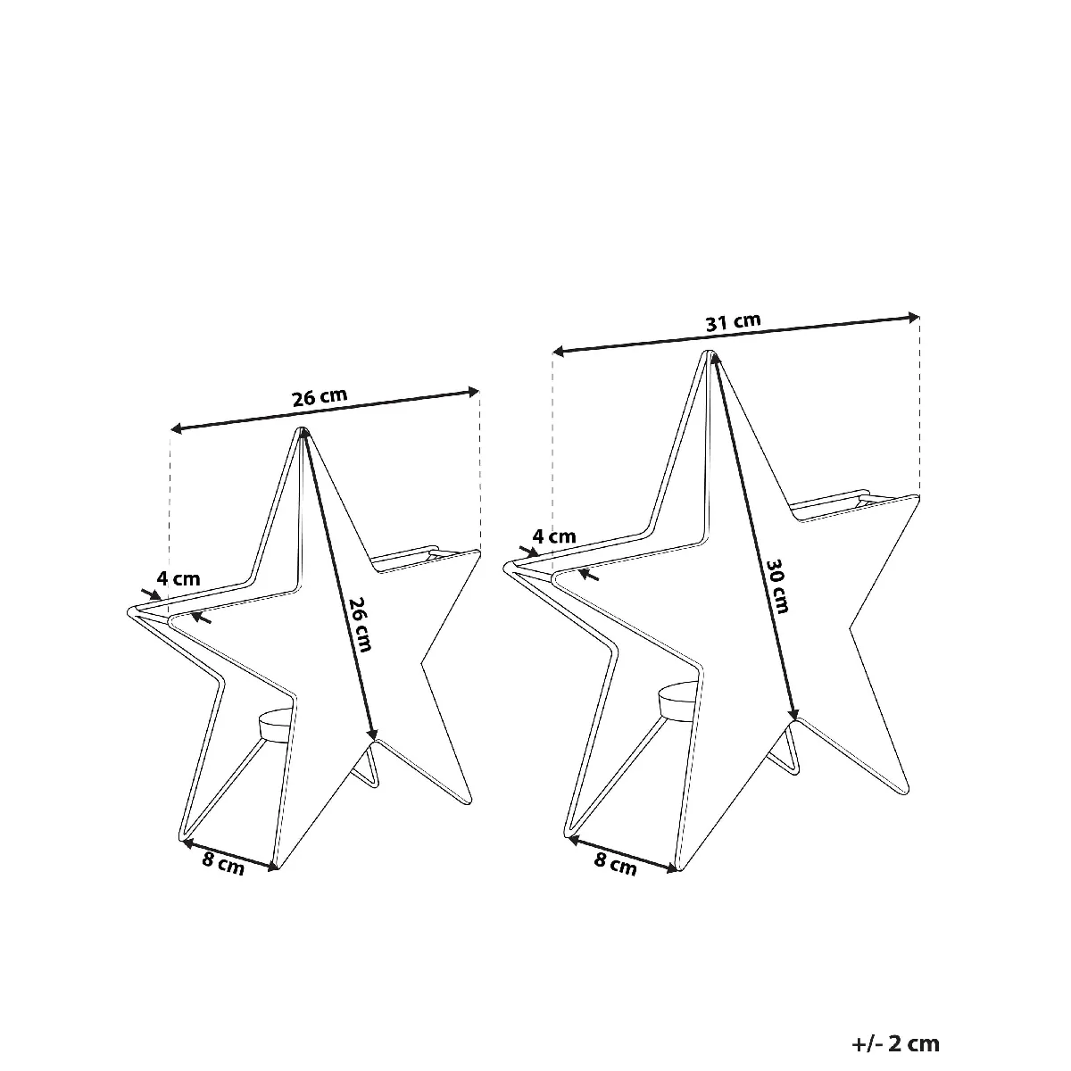 Beliani Bougeoir TORNIO Set Doré
