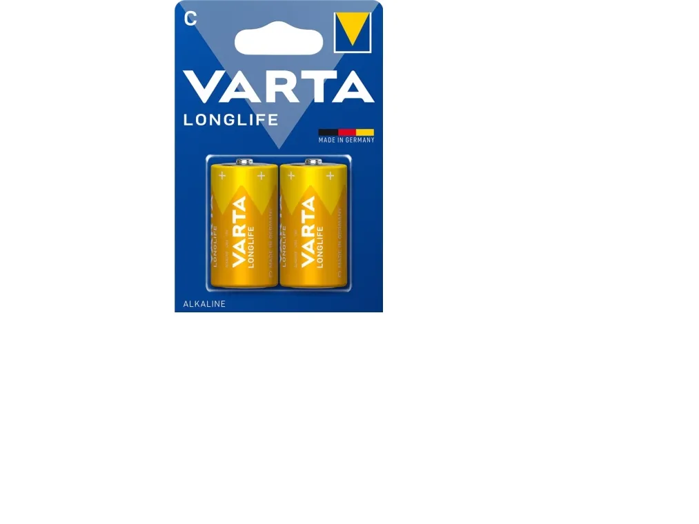 Varta LONGLIFE C Bli 2 C-batteri R14 alkalisk-mangan 7600 mAh 1,5 V 2 stk