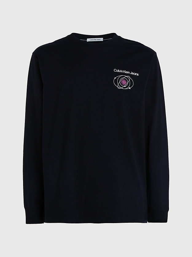 Camiseta de manga comprida com estampa nas costas